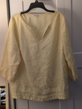 Women's Light Yellow Ramie Tunic Top